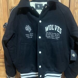 Darc Sport Black and White Varsity Jacket NWT